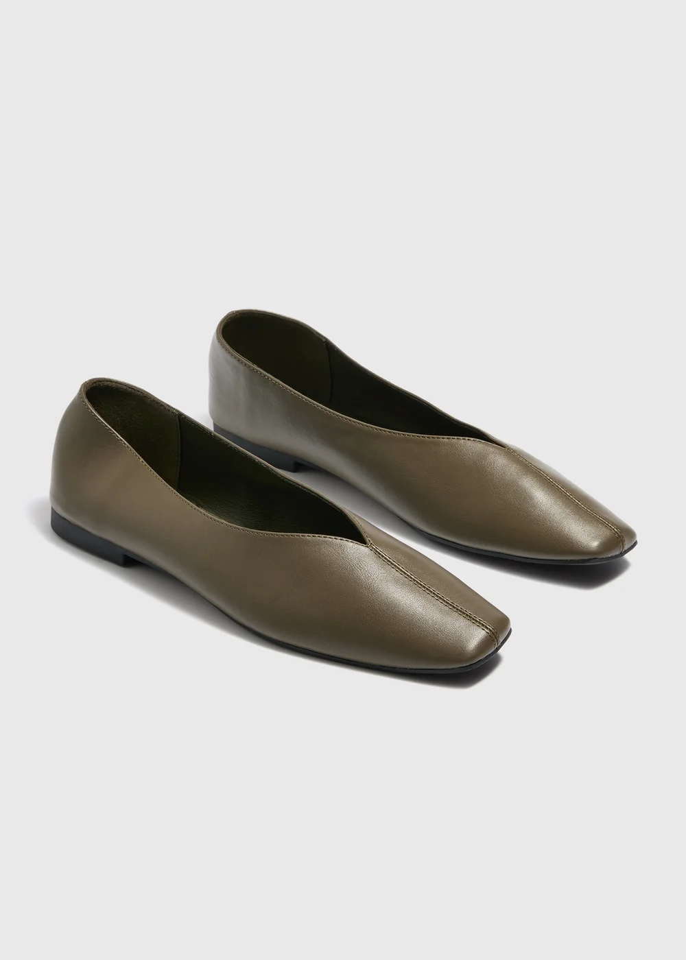 Khaki Ballet Flats - 7 Image 1