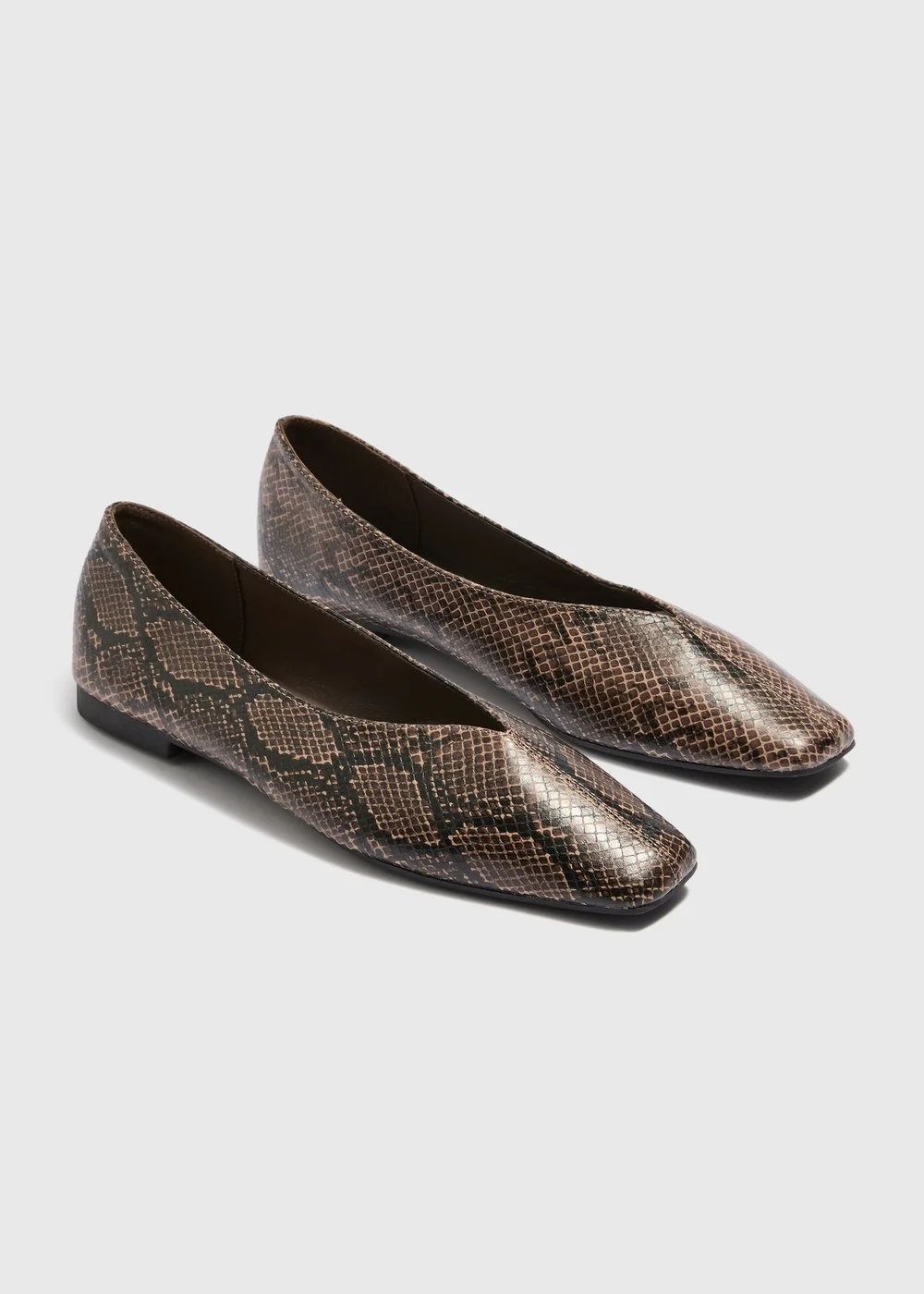 Snake Print Ballet Flats - 3 Image 1