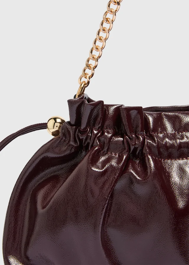 Burgundy Ruched Bag