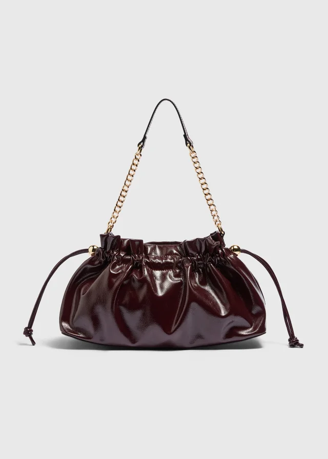 Burgundy Ruched Bag