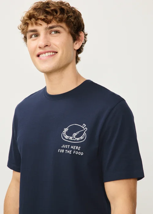 Navy Christmas Dinner Pyjama Set - XS Image 3