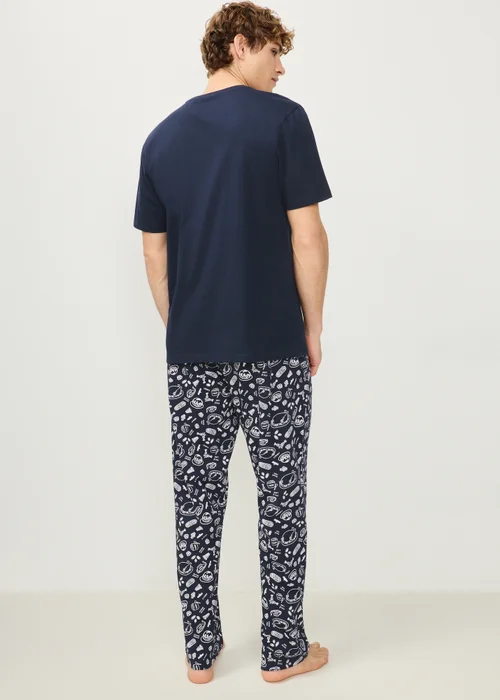 Navy Christmas Dinner Pyjama Set - XS Image 2