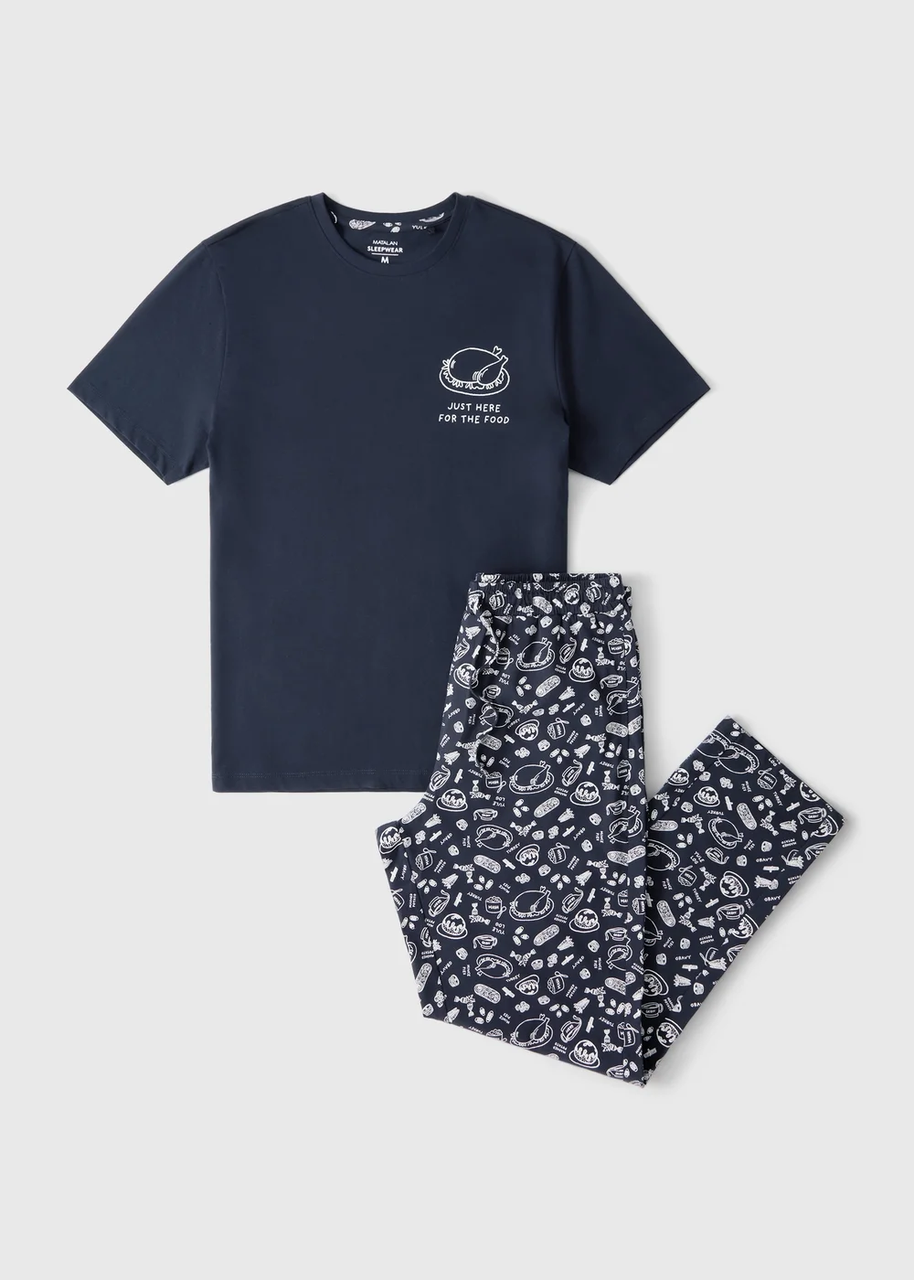 Navy Christmas Dinner Pyjama Set - XS Image 4