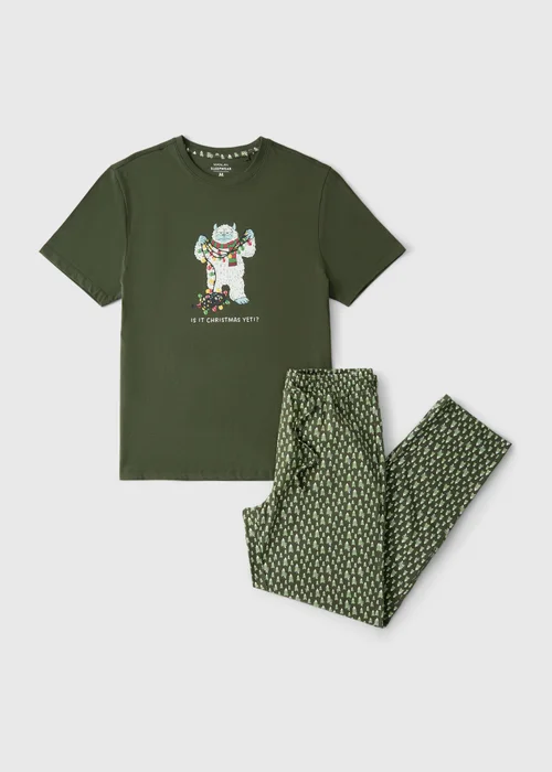 Green Yeti Print Christmas Pyjamas - XS Image 4