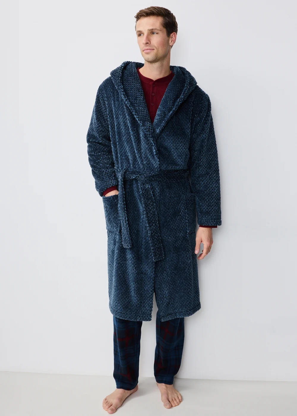 Blue Salt & Pepper Dressing Gown - XS Image 1