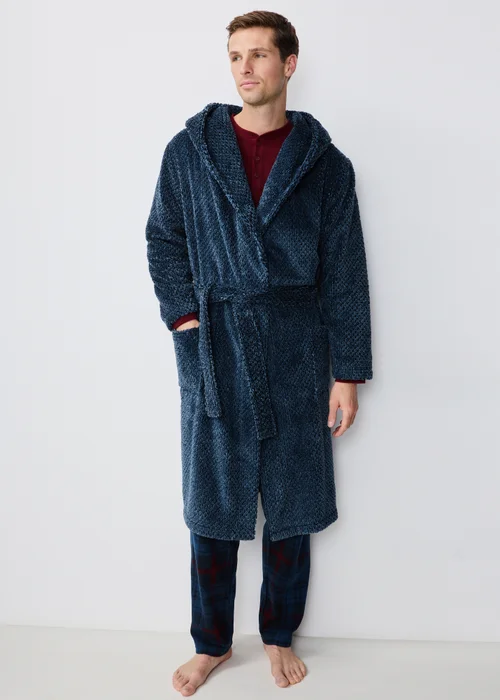 Blue Salt & Pepper Dressing Gown - XS Image 1