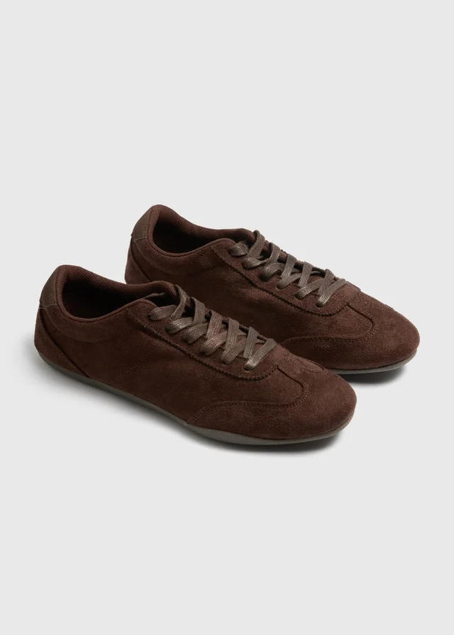 Brown Slim Retro Trainers