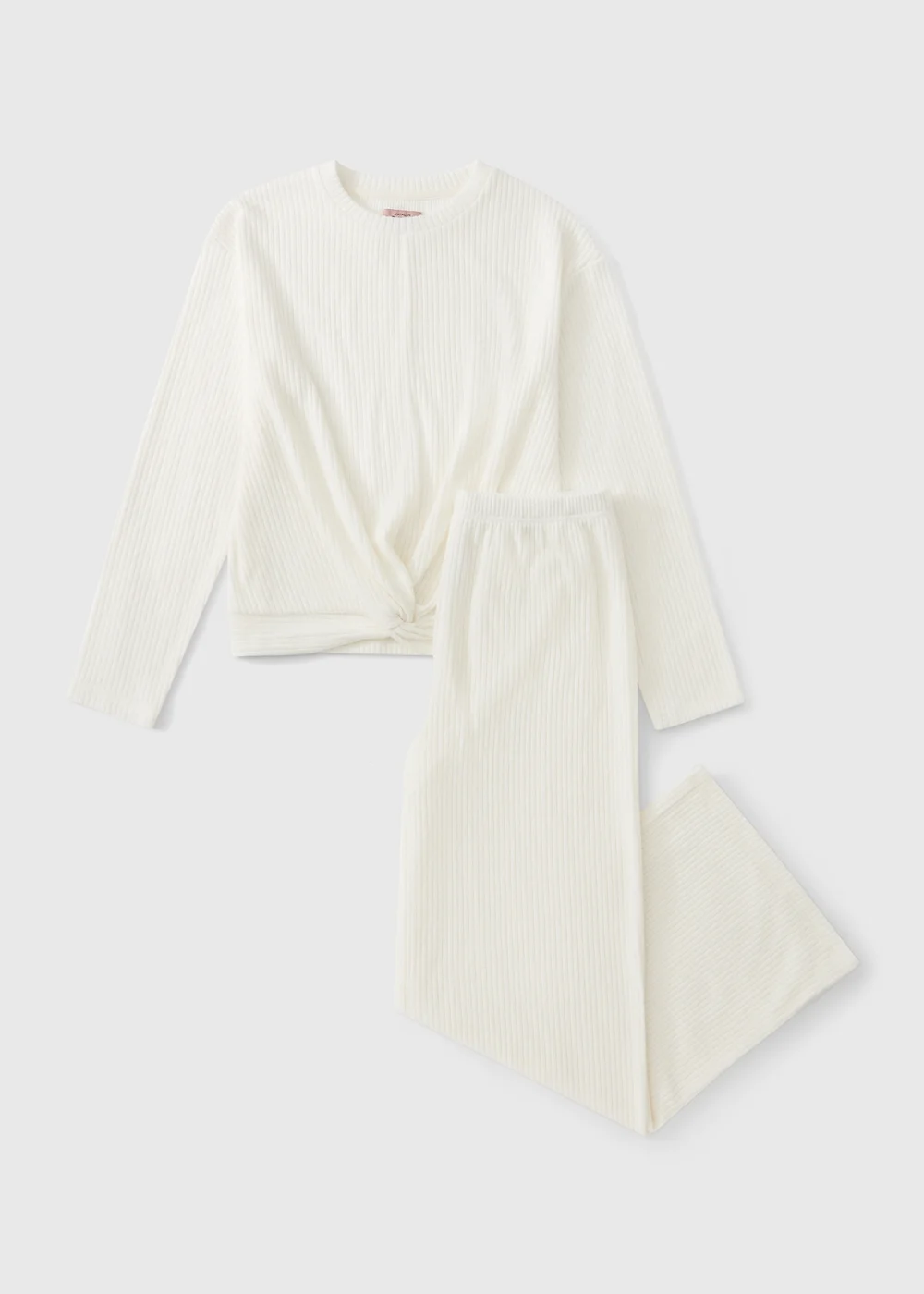 Cream Cosy Ribbed Lounge Set - S Image 4