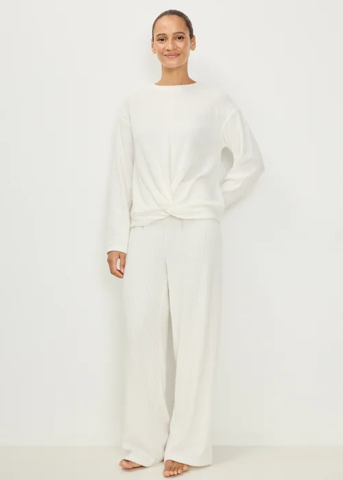 Cream Cosy Ribbed Lounge Set - S Image 1