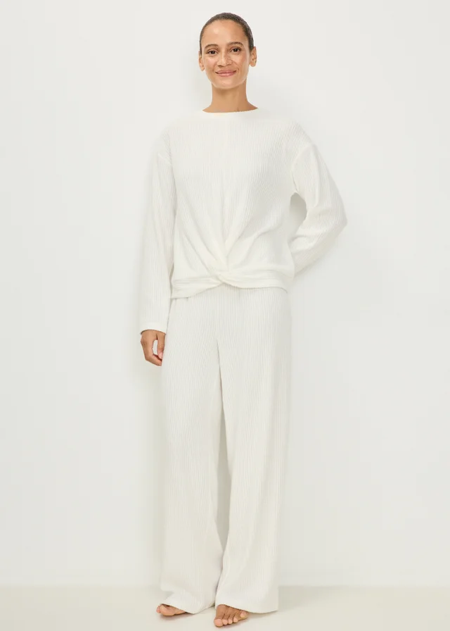 Cream Cosy Ribbed Lounge Set