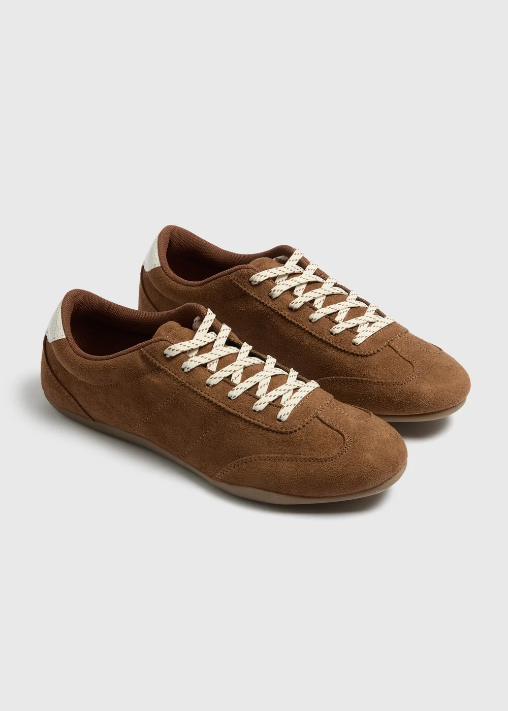 Tan Retro Trainers - 3 Image 1