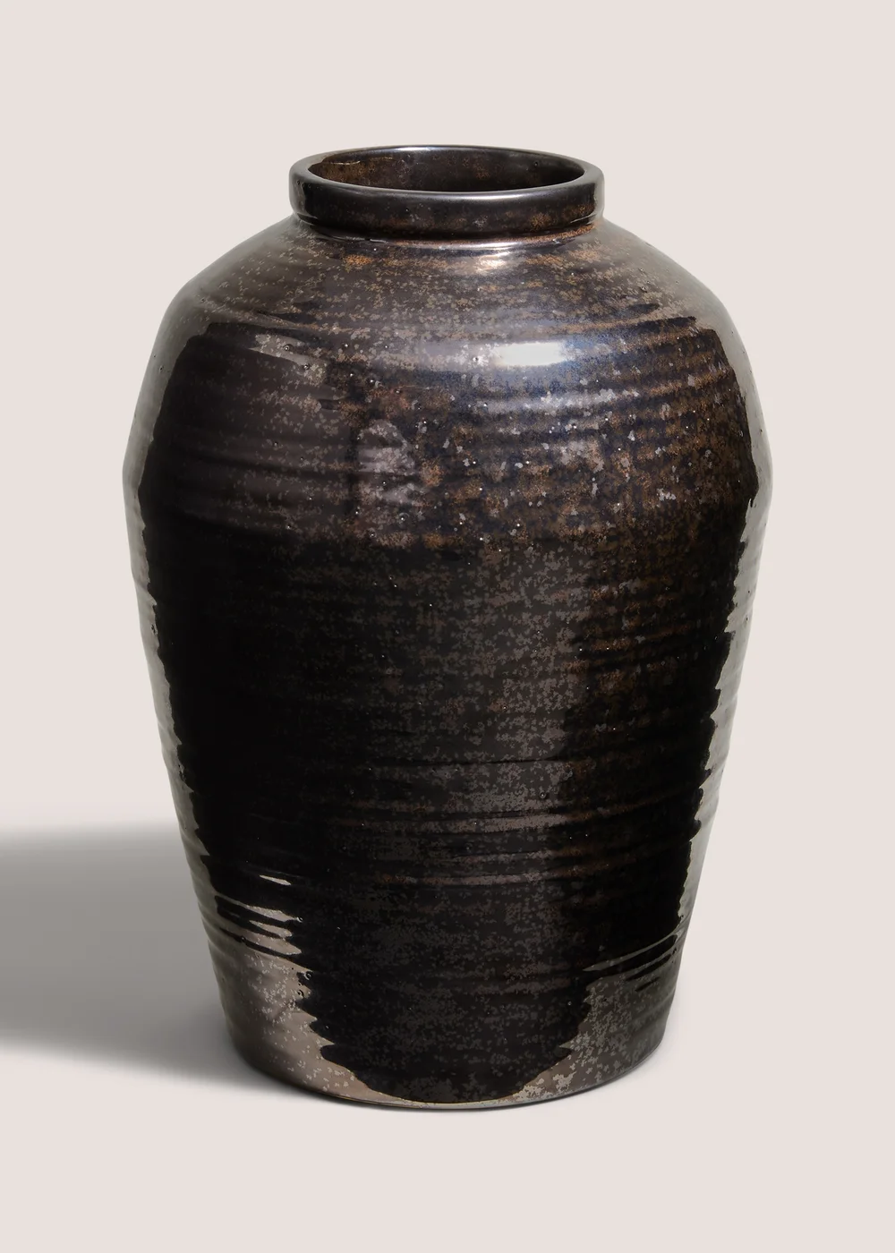 Chocolate Chrome Stoneware Vase Image 1
