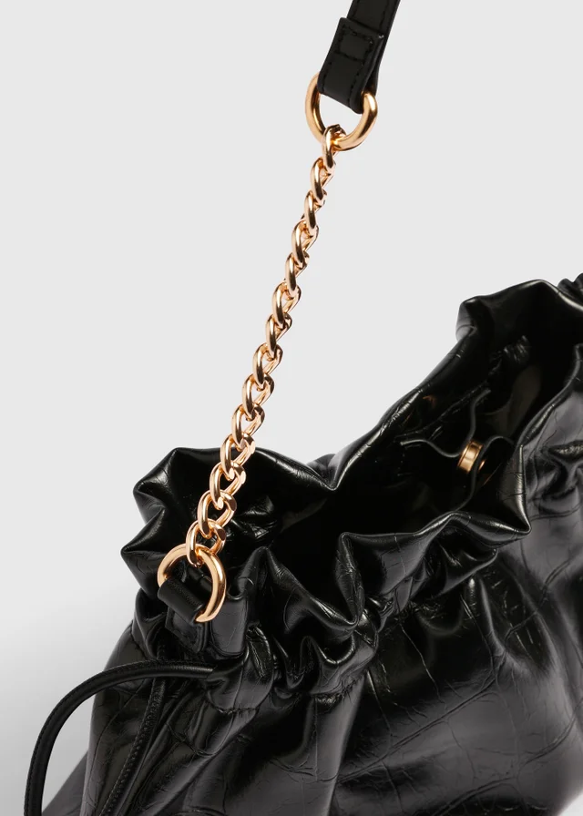 Black Ruched Fashion Bag