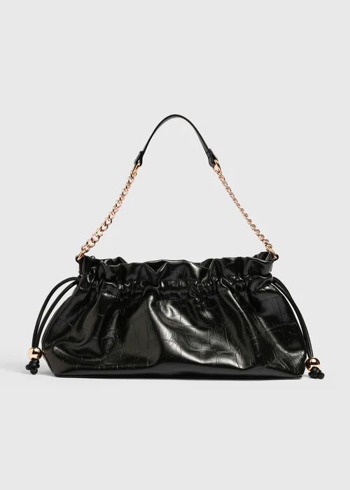 Black Ruched Fashion Bag - One Size Image 1