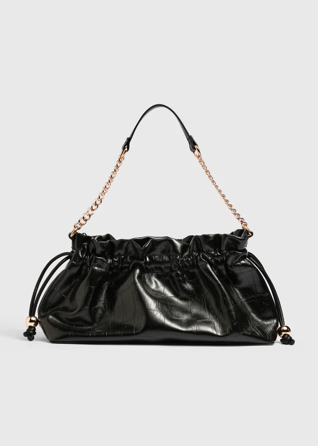 Black Ruched Fashion Bag