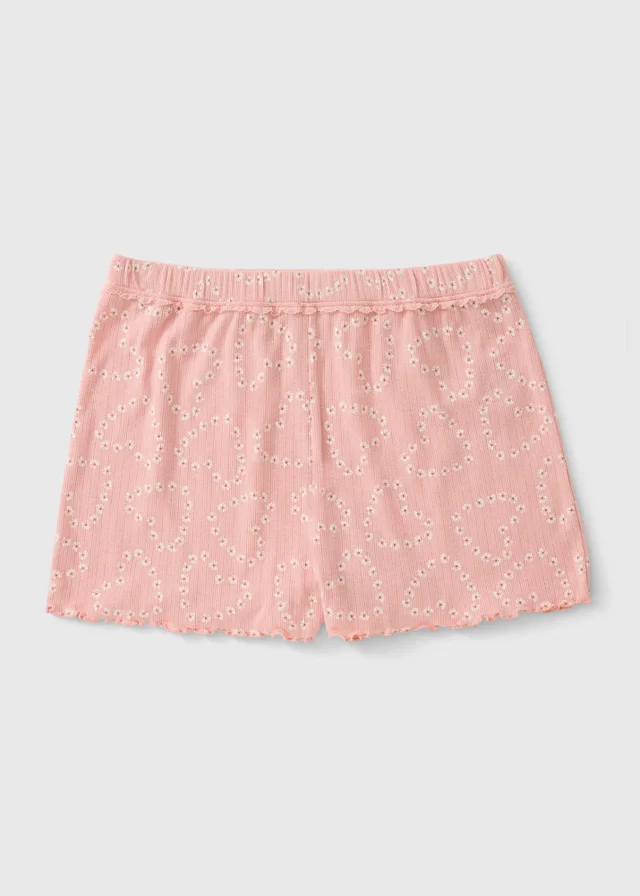 Pink Pointelle Heart Pyjama Shorts