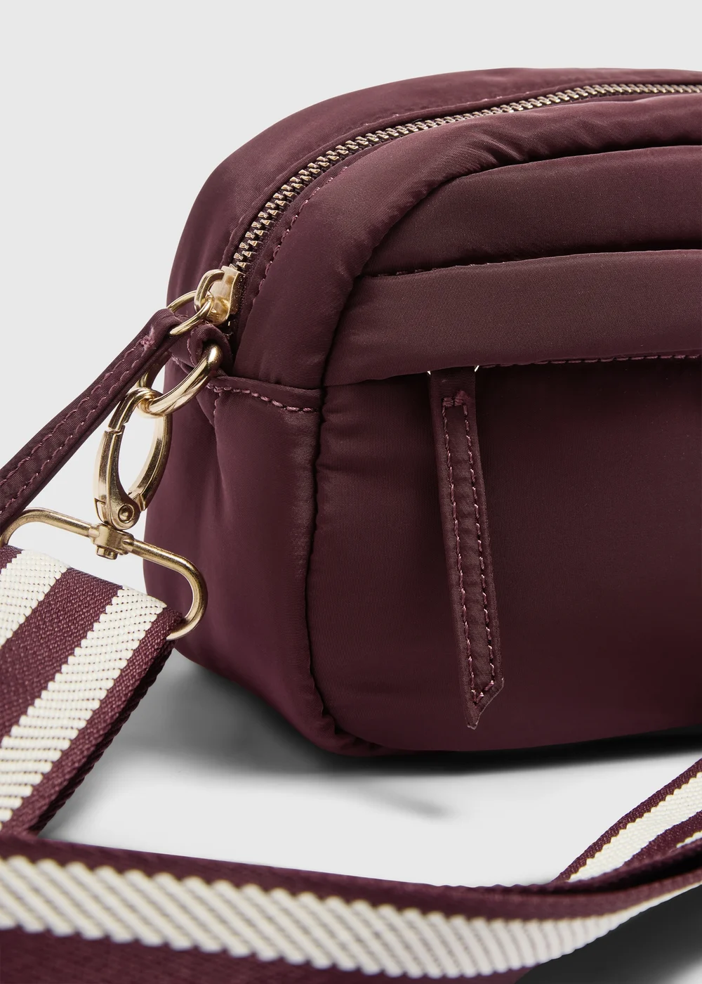 Burgundy Nylon Camera Bag - One Size Image 2