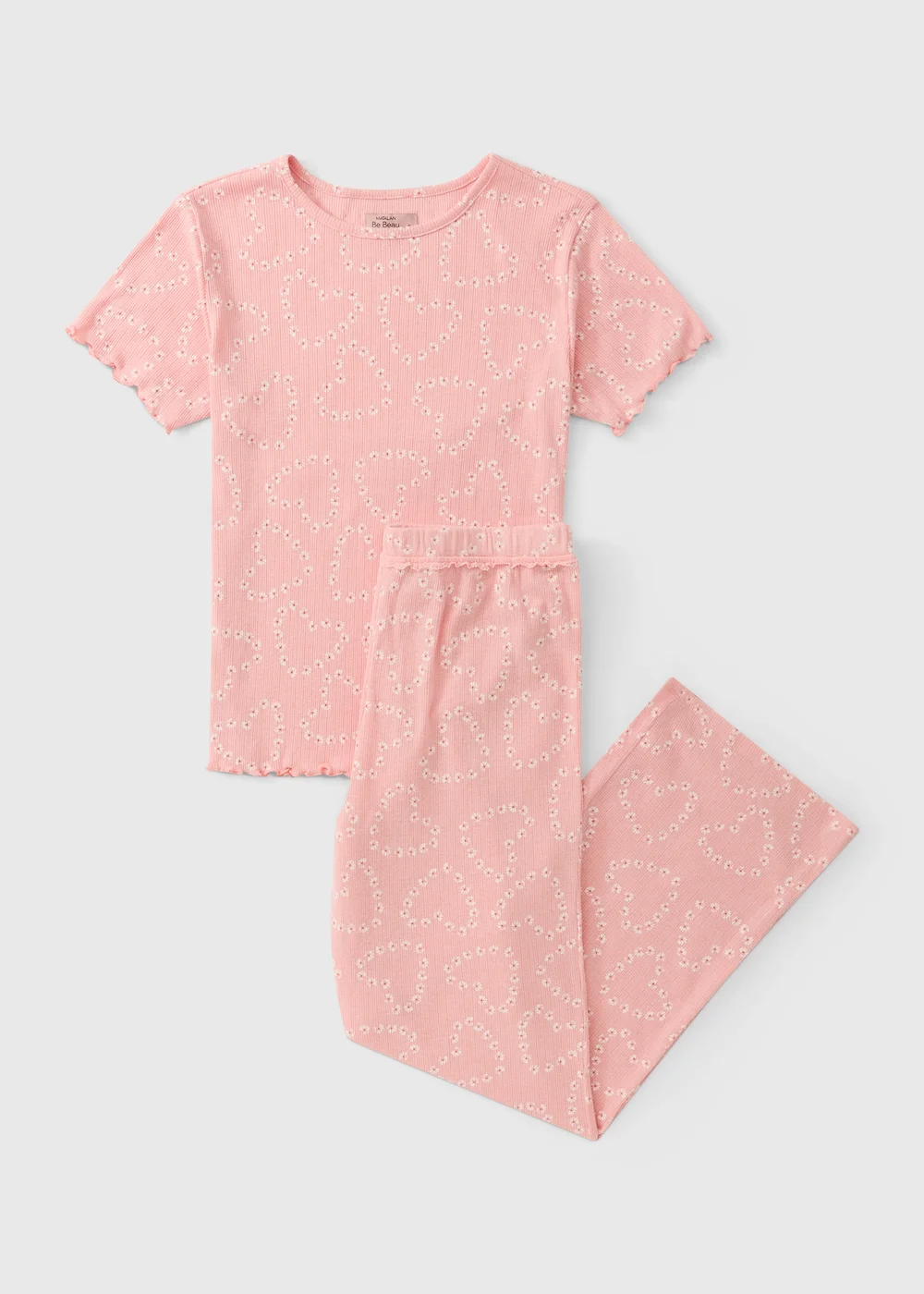 Pink Pointelle Heart Pyjamas - XS Image 1