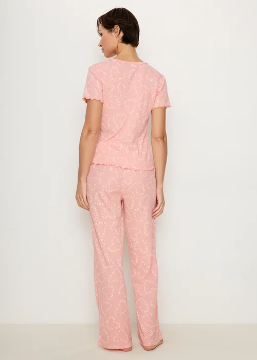 Pink Pointelle Heart Pyjama Trousers - XS Image 2
