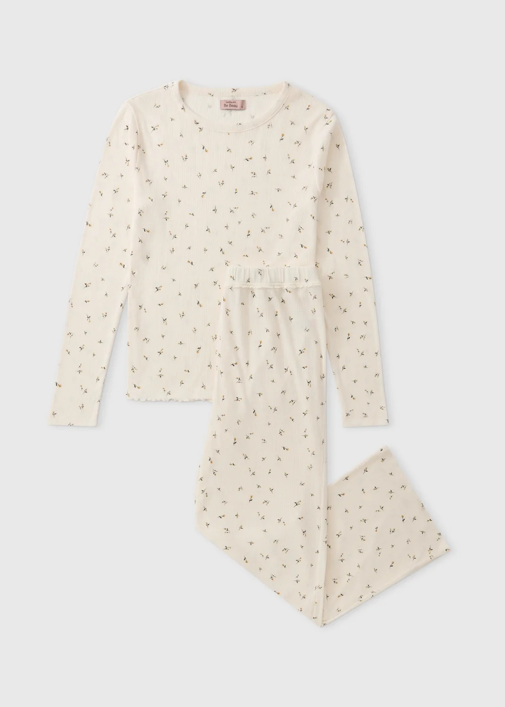 Cream Pointelle Printed Pyjamas - XS Image 2