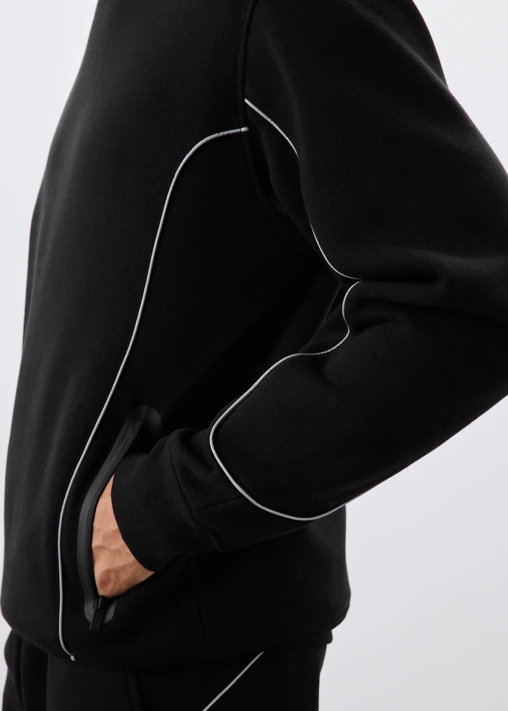 Souluxe Black Reflective Piping Hoody - XS Image 3