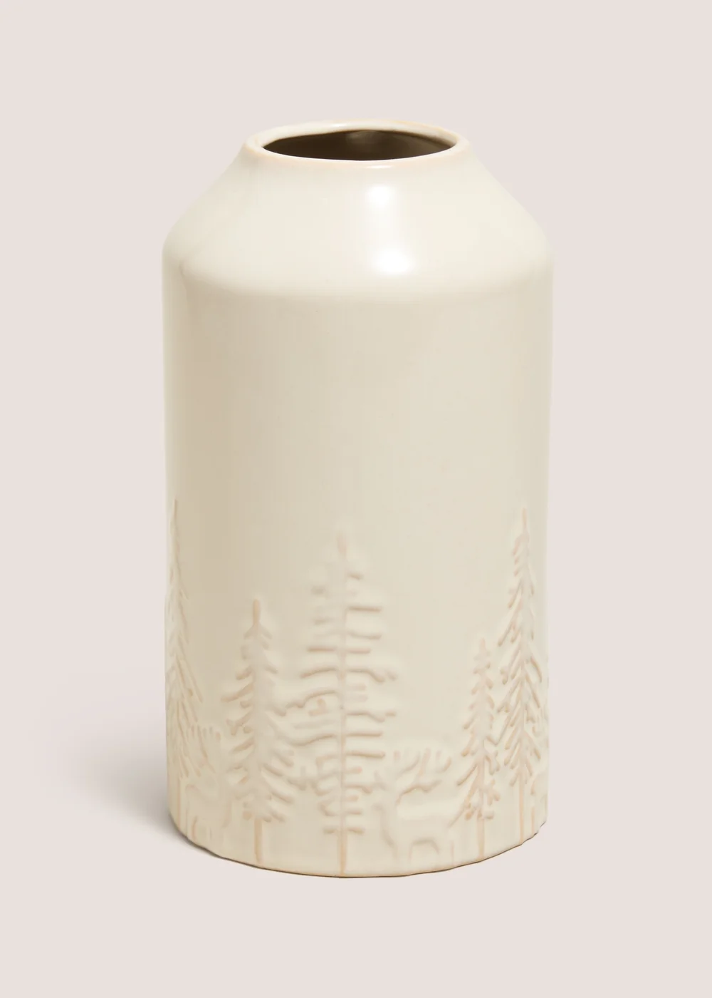 Ceramic Cream Tree Scene Vase Image 1
