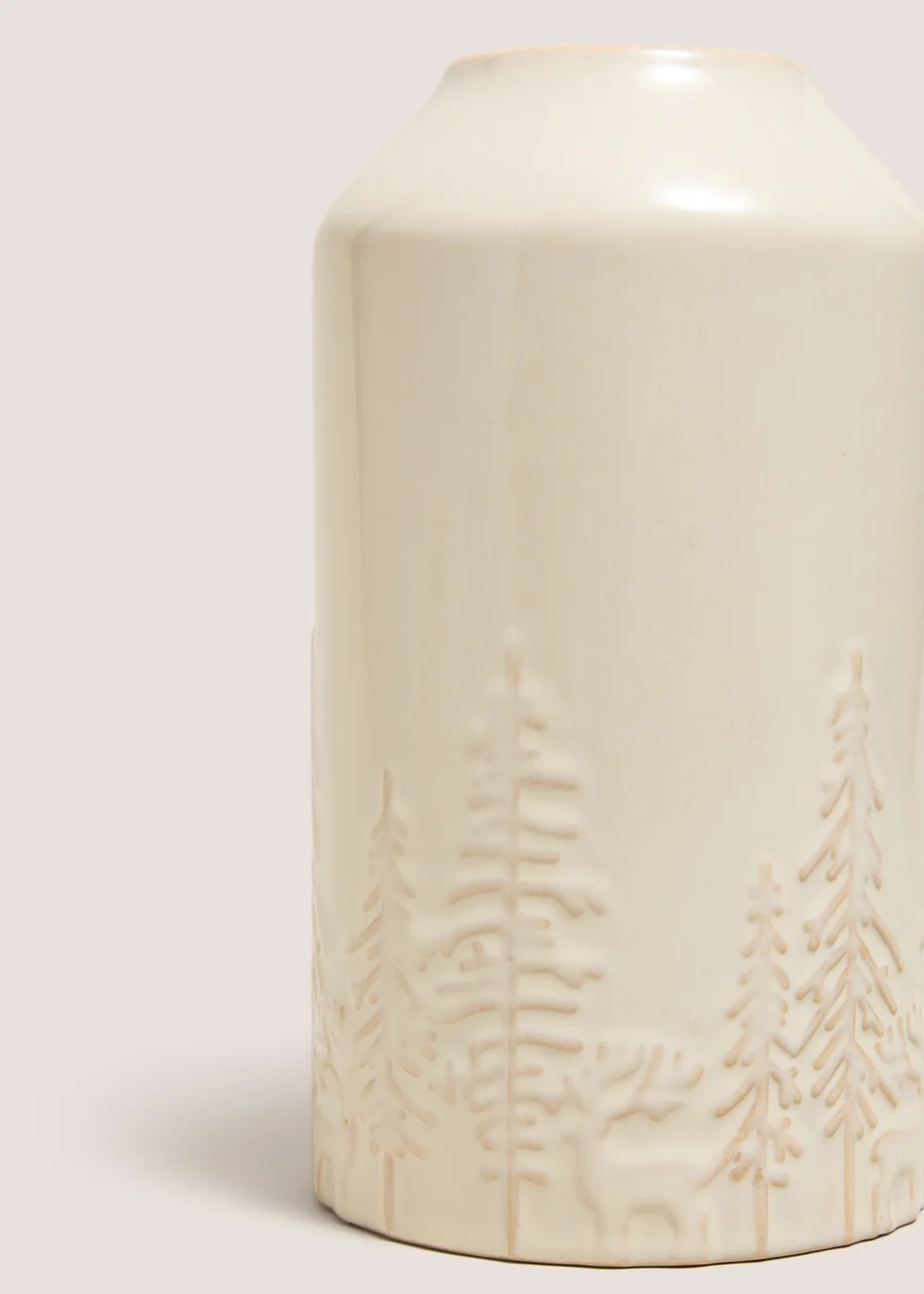 Ceramic Cream Tree Scene Vase Image 2