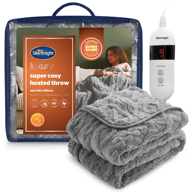 Silentnight Grey Knitted Electric Blanket