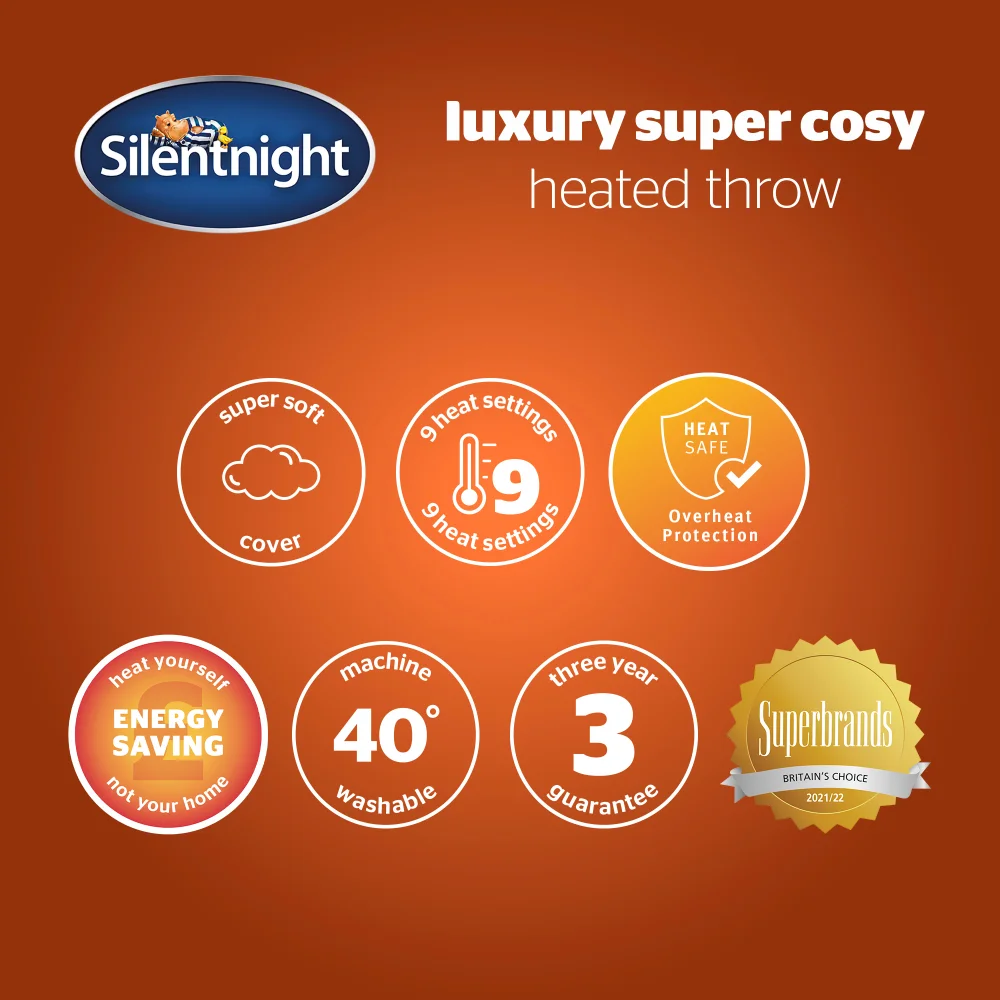 SilentNight Natural Ribbed Faux Fur Heated Throw Image 3