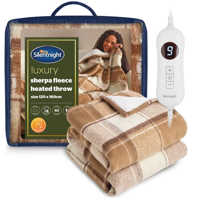 Silentnight Cream Check Heated Blanket