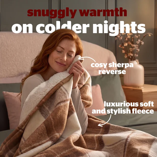 Silentnight Cream Check Heated Blanket