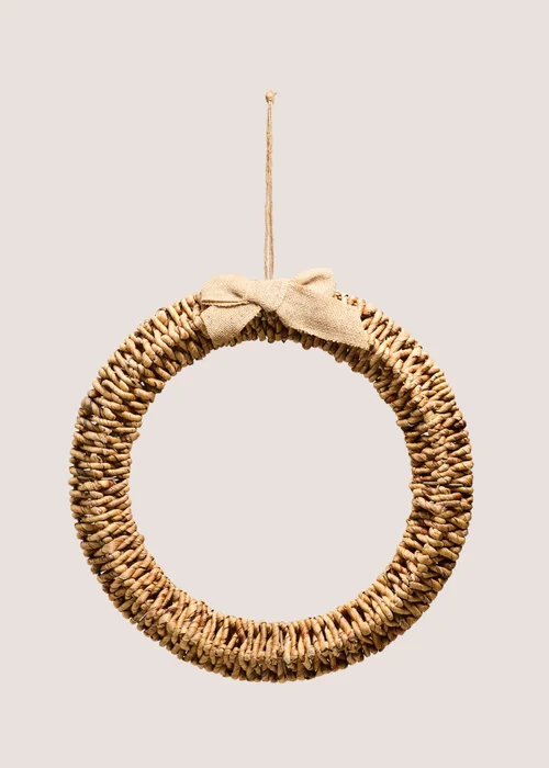 Wooden Bow Wreath Image 1