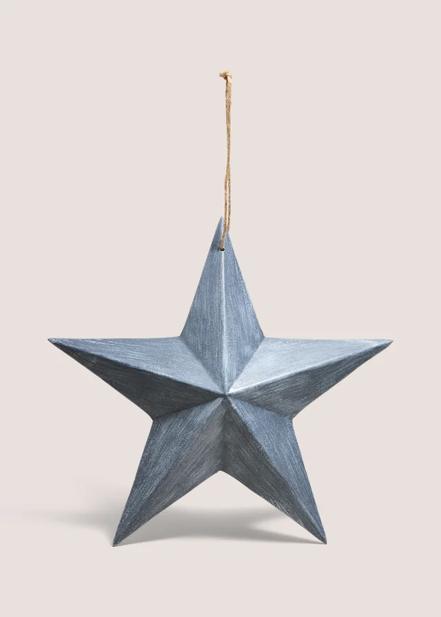 Medium Grey Star Hanging Decoration