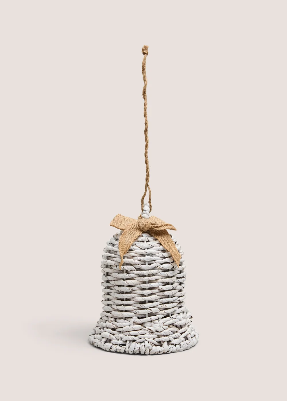 Whitewashed Hanging Bell Christmas Decoration Image 1