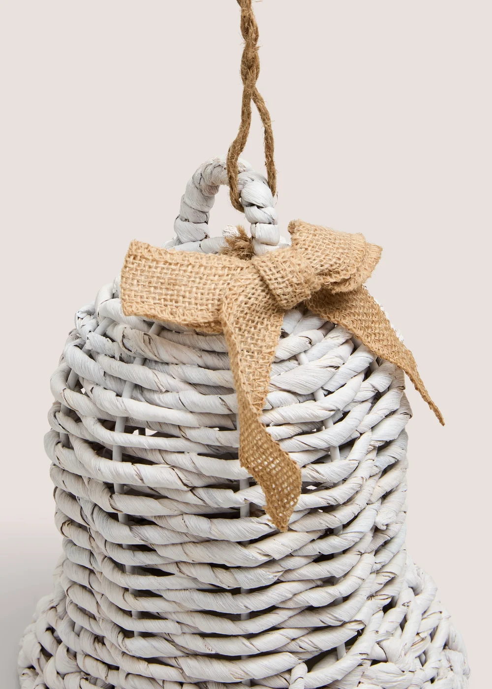 Whitewashed Hanging Bell Christmas Decoration Image 2