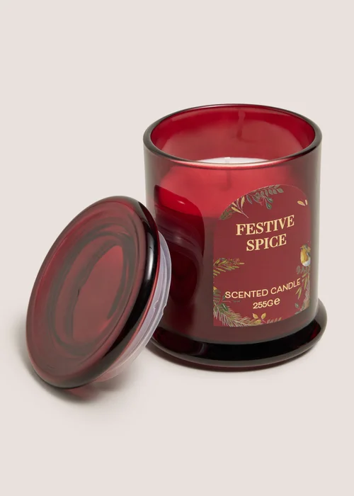 Red Small Festive Spice Scented Candle Image 1