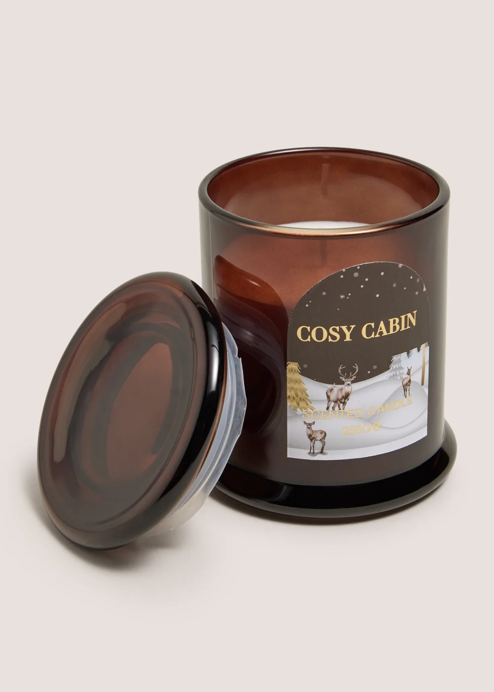 Chocolate Brown Cosy Cabin Small Candle Image 1