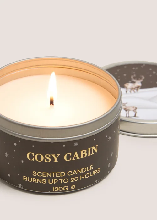 Chocolate Cosy Cabin Scented Tin Candle Image 2