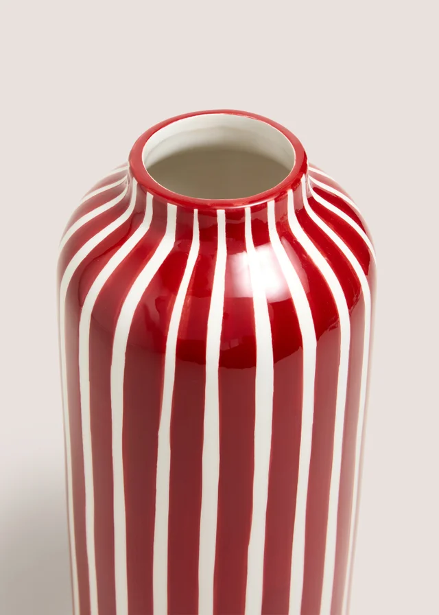Red Striped Vase