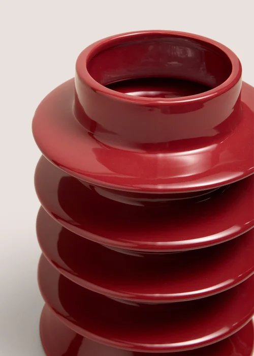 Red Ridged Vase Image 2