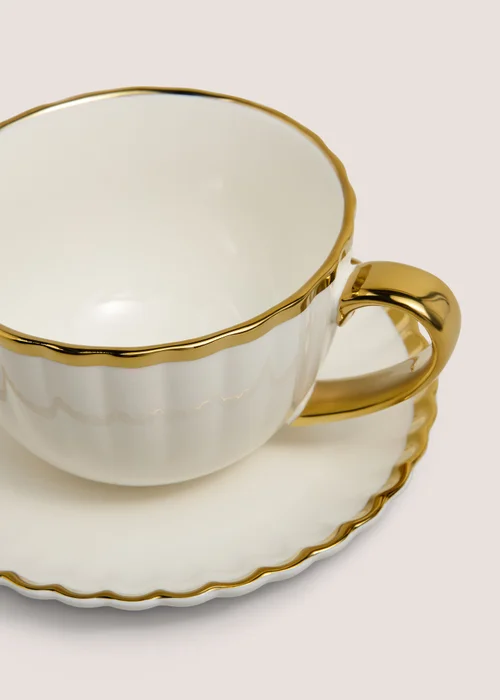 Gold Rimmed Cup & Saucer Image 2