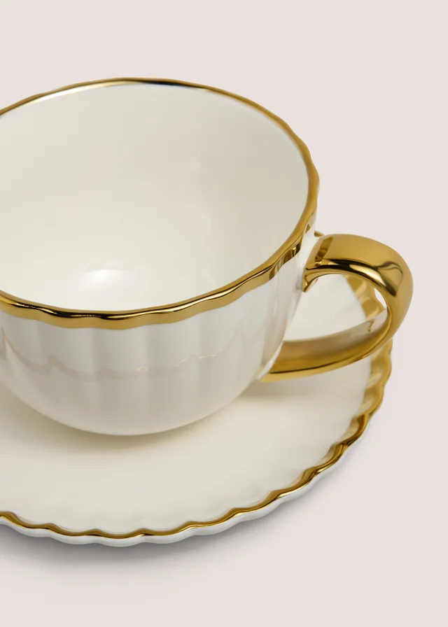 Gold Rimmed Cup & Saucer