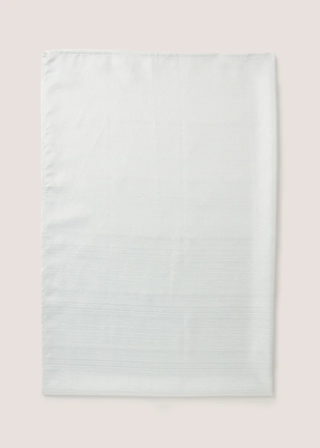 White Textured Metallic Tablecloth
