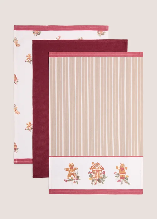 3 Pack Gingerbread Tea Towels Image 1
