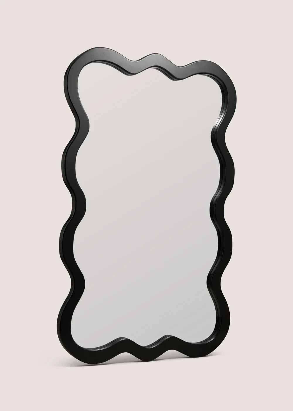 Black Wavy Frame Mirror Image 1