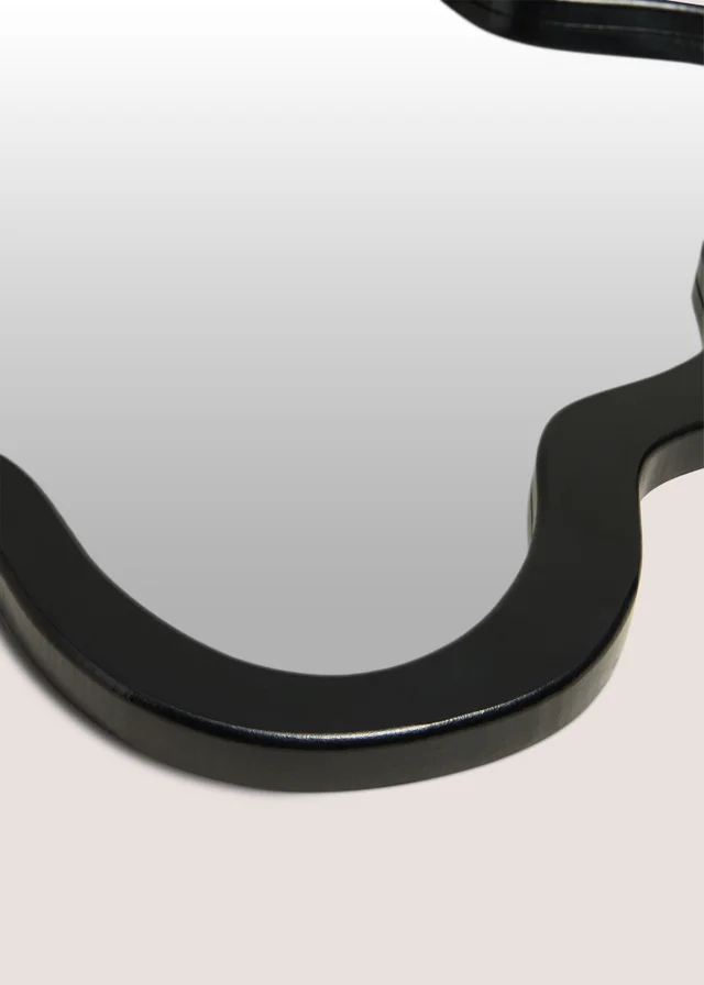 Black Wavy Frame Mirror