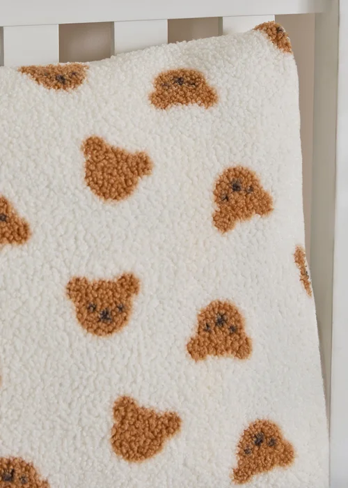 Natural Fleece Teddy Bear Duvet Set - Single Image 2
