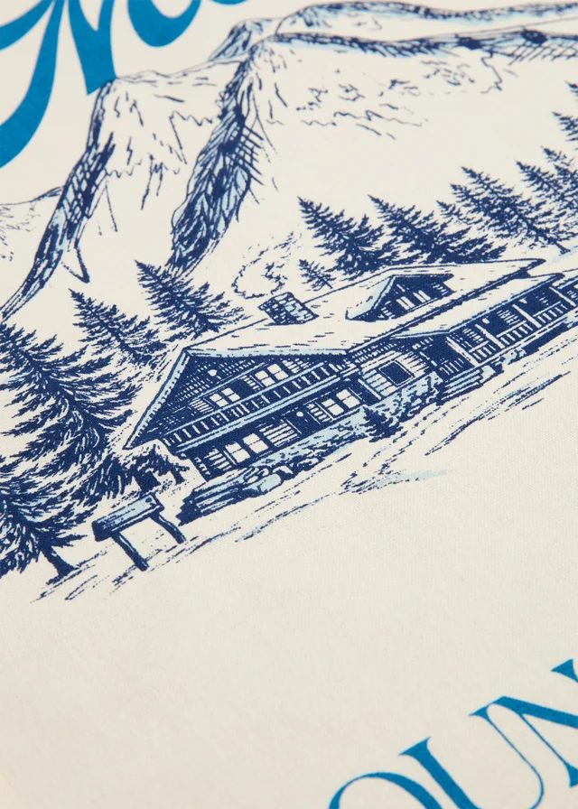 Cream St Moritz Tea Towel