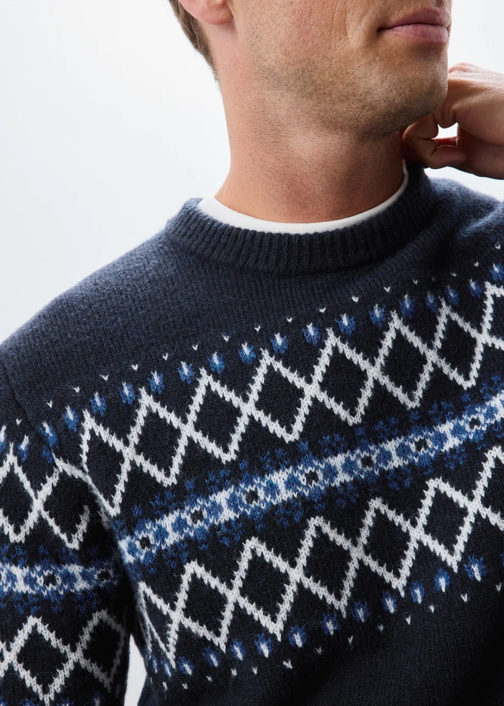 Navy Fairisle Knitted Jumper - S Image 3