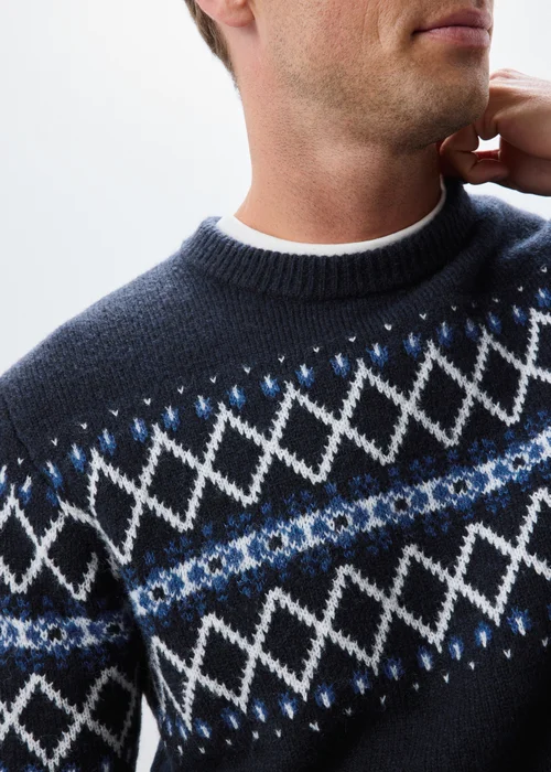Navy Fairisle Knitted Jumper - S Image 3
